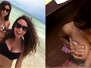 mind-blowing biotch juggles Her humungous tits In A gorgeous swimsuit Like A insane cock jerking tart